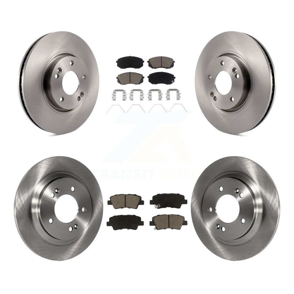 Disc Brake Rotors And Ceramic Pads Front Rear Kit For 2017-2019 Kia Soul EV