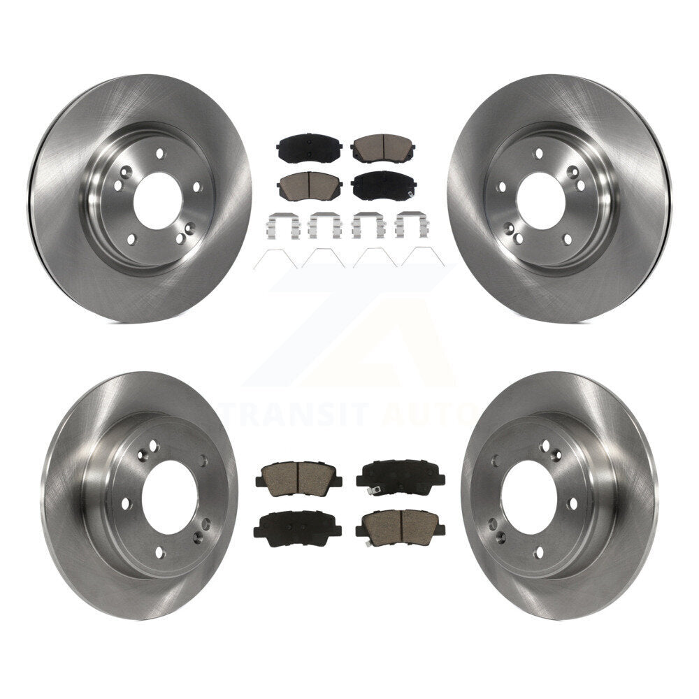 Brake Rotors Ceramic Pad Front Rear Kit For Kia Forte5 With Manual Parking