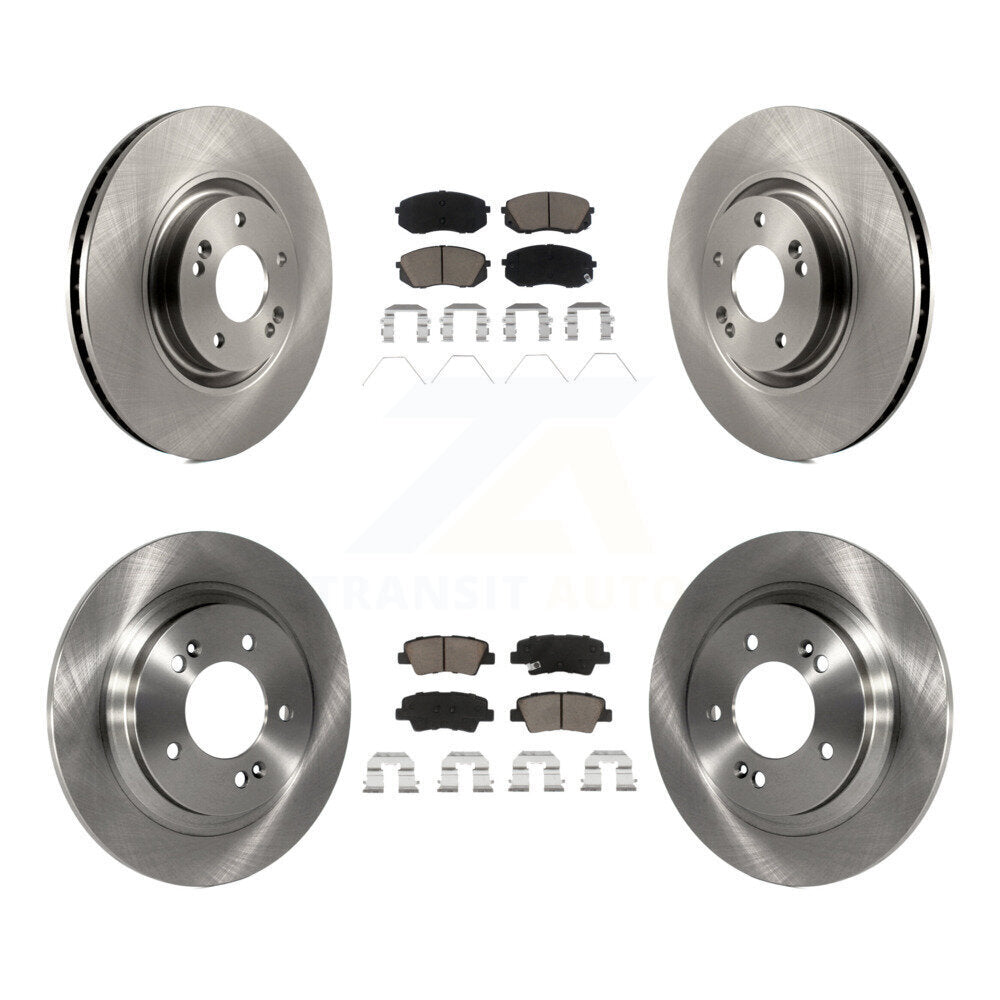 Disc Brake Rotor & Ceramic Pad Front Rear Kit For 2016 Hyundai Sonata GAS engine
