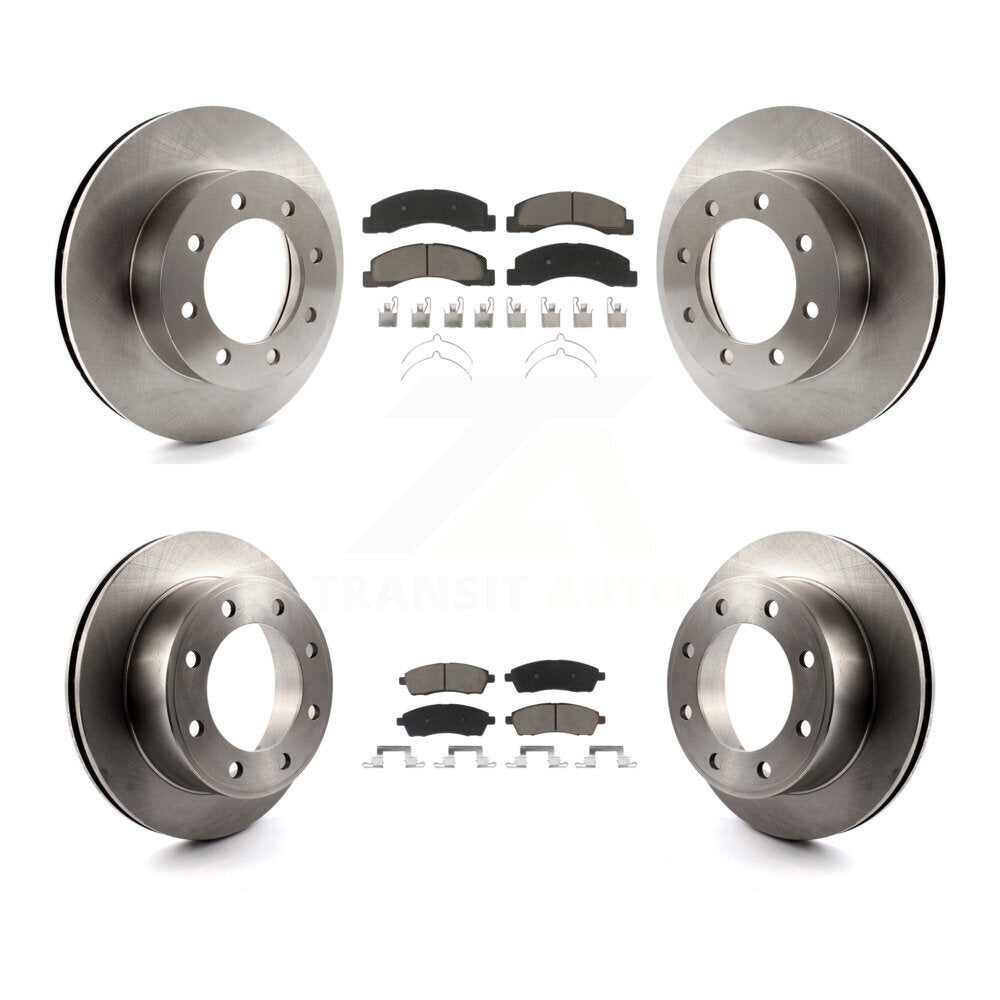 Disc Brake Rotors And Ceramic Pads Front Rear Kit For Ford F-250 Super Duty