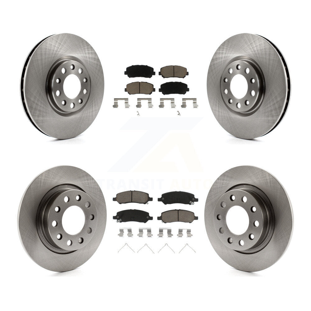 Disc Brake Rotors And Ceramic Pads Front Rear Kit For 2013-2016 Dodge Dart