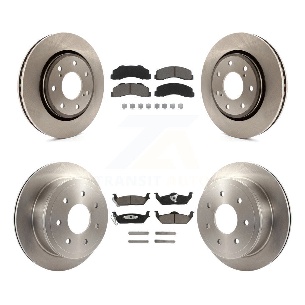Brake Rotors & Ceramic Pad Front Rear Kit For 10-11 Ford F-150 With 7 Lug Wheels