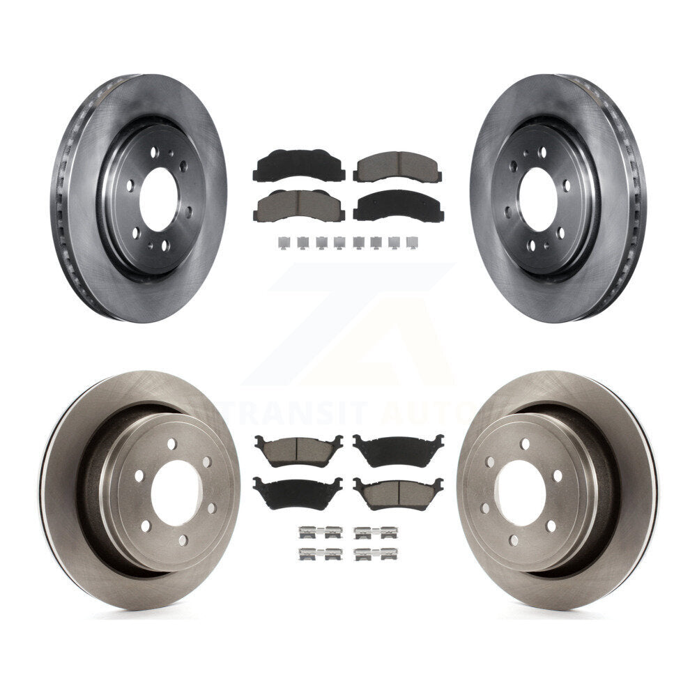 Disc Brake Rotors And Ceramic Pads Front Rear Kit For Ford F-150
