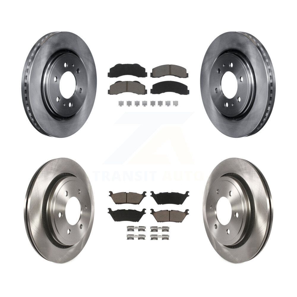 Disc Brake Rotors And Ceramic Pads Front Rear Kit For Ford F-150