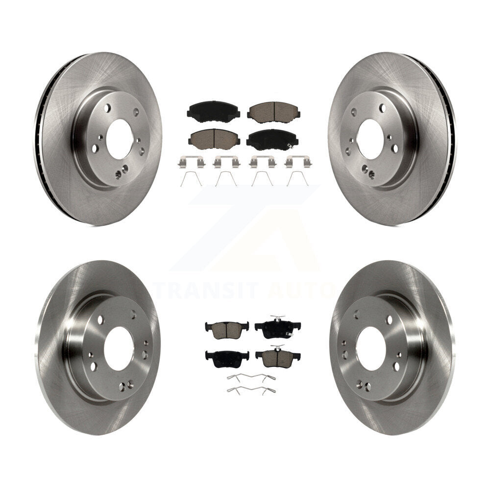 Disc Brake Rotors And Ceramic Pads Front Rear Kit For Honda Civic