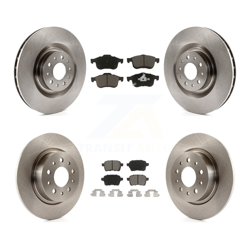 Disc Brake Rotors And Ceramic Pads Front Rear Kit For 2014-2020 Fiat 500L