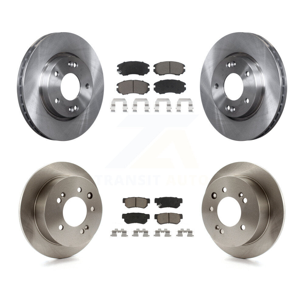 Disc Brake Rotors And Ceramic Pads Front Rear Kit For Hyundai Elantra