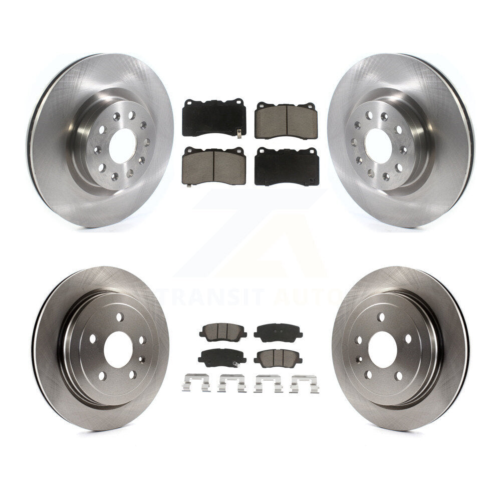 Brake Rotors Ceramic Pad Front Rear Kit For Cadillac CTS With 18" Factory Wheels