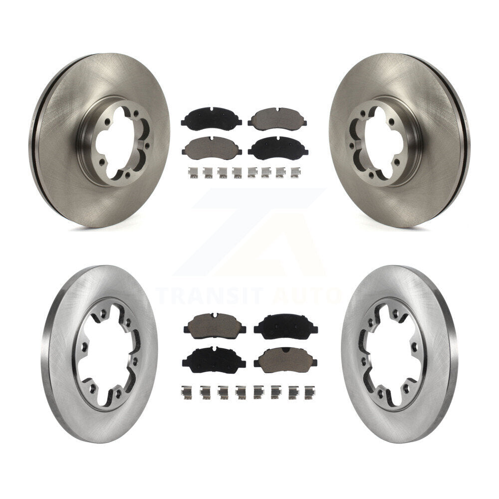 Brake Rotor Ceramic Pad Front Rear Kit For Ford Transit-350 HD With 6 Lug Wheels