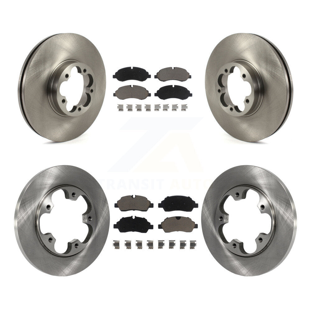 Brake Rotor Ceramic Pad Front Rear Kit For Ford Transit-350 HD With 5 Lug Wheels