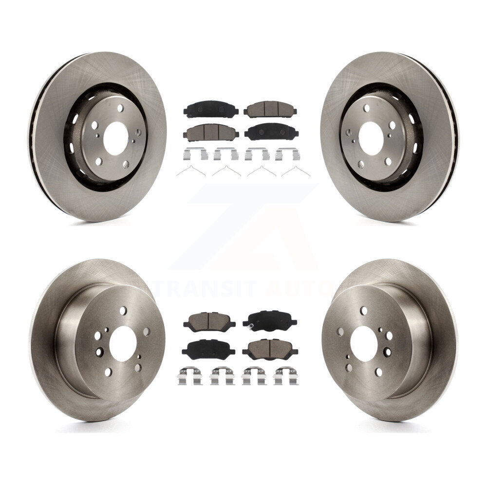 Disc Brake Rotors And Ceramic Pads Front Rear Kit For 2009-2016 Toyota Venza