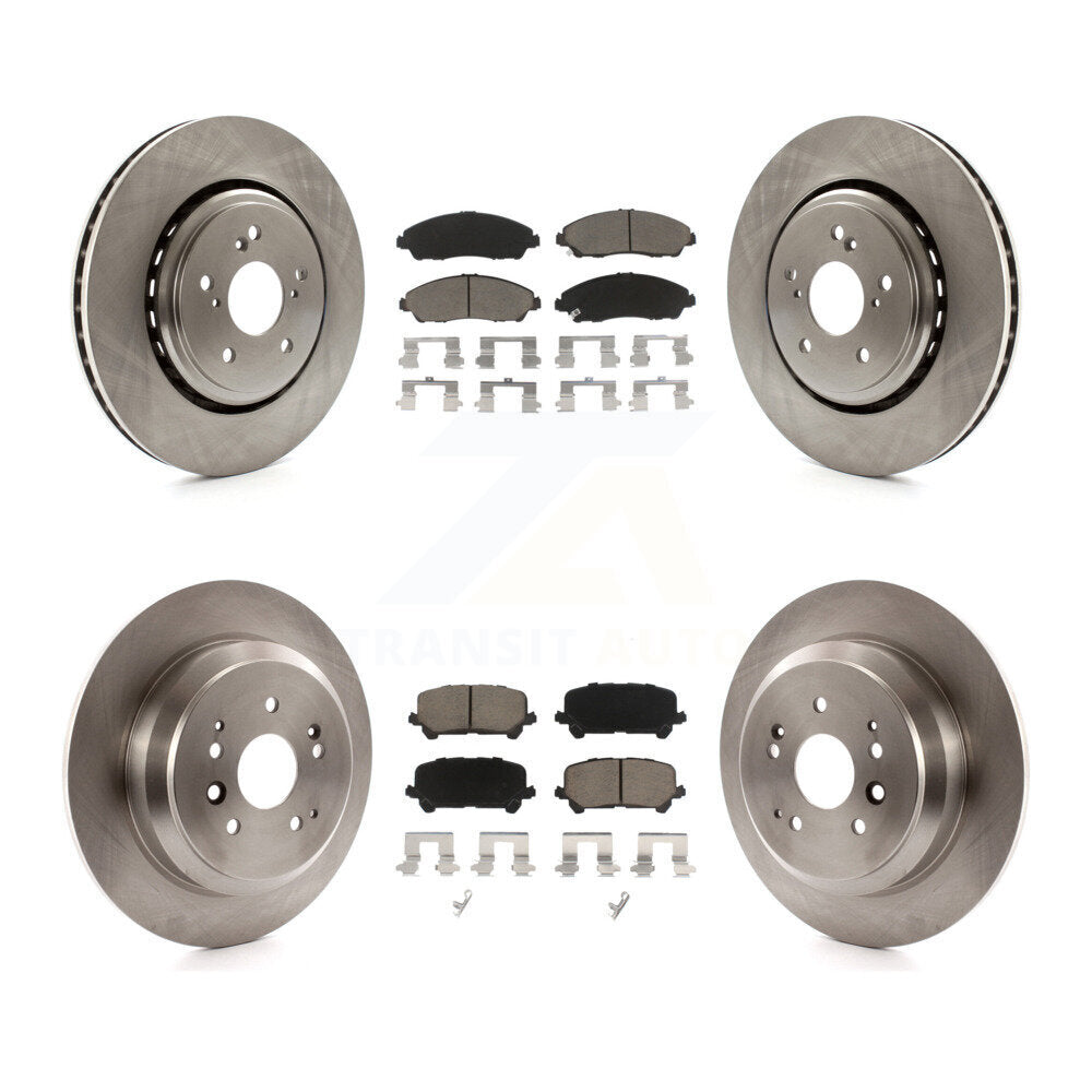 Disc Brake Rotors And Ceramic Pads Front Rear Kit For 2014-2016 Acura MDX