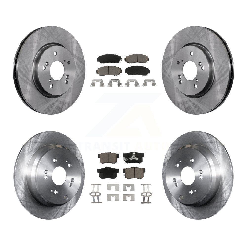 Disc Brake Rotors And Ceramic Pads Front Rear Kit For Honda CR-V Acura RDX