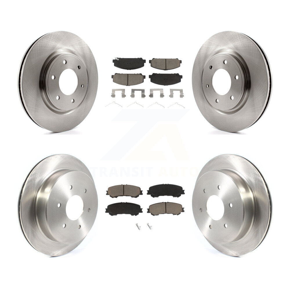 Disc Brake Rotors And Ceramic Pads Front Rear Kit For 2017-2023 Nissan TITAN