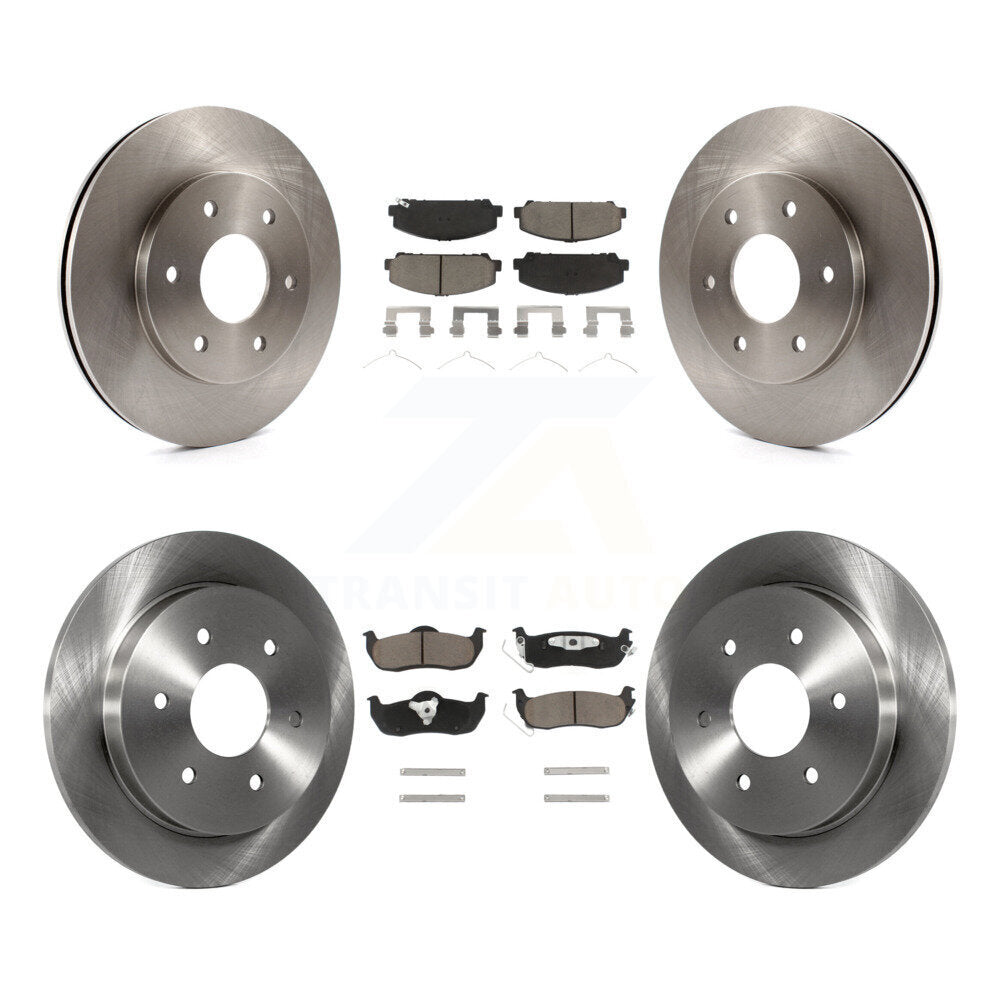 Disc Brake Rotors And Ceramic Pads Front Rear Kit For INFINITI QX56