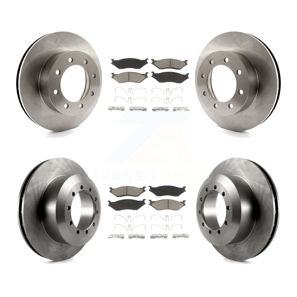 Brake Rotor And Ceramic Pad Front Rear Kit For Ford E-550 Super Duty F-450 F-550