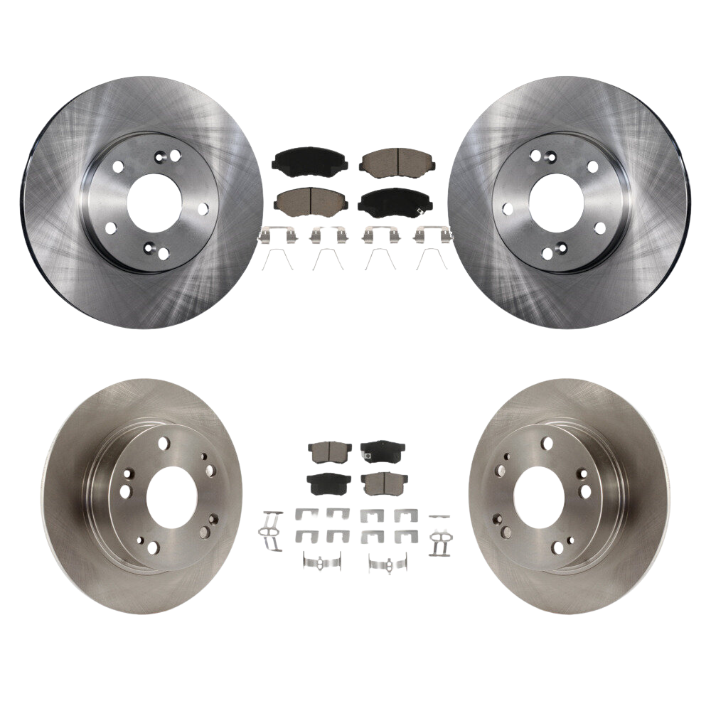 Disc Brake Rotors And Ceramic Pads Front Rear Kit For Honda Accord