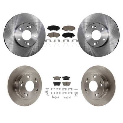 Disc Brake Rotors And Ceramic Pads Front Rear Kit For Honda Accord