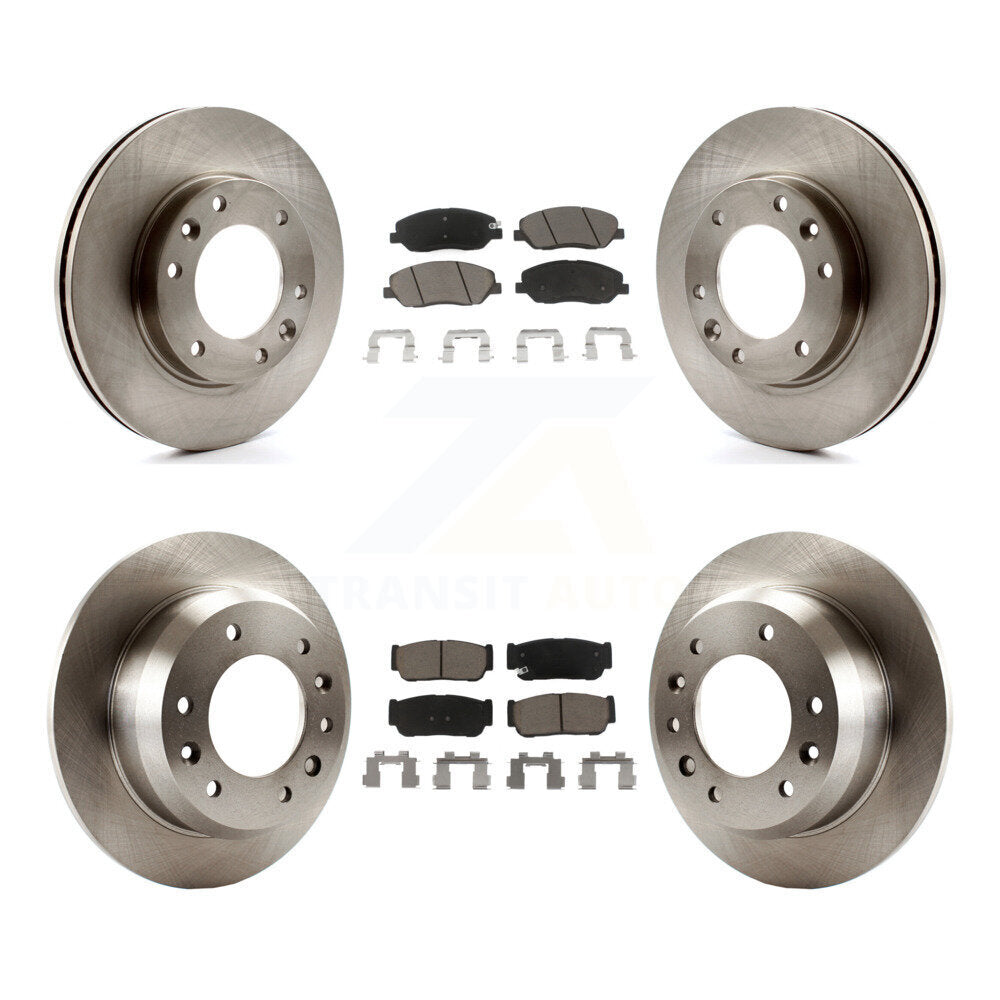 Disc Brake Rotor And Ceramic Pad Front Rear Kit For Hyundai Entourage Kia Sedona