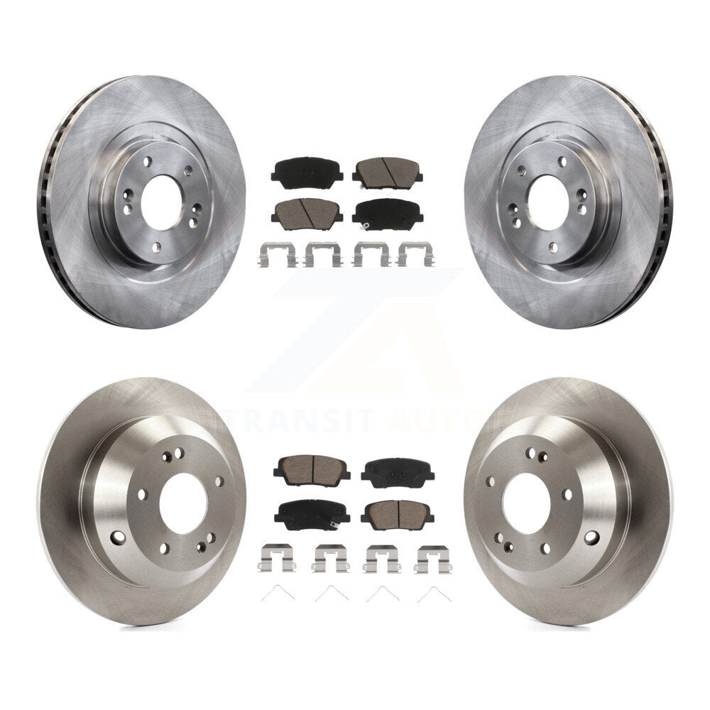 Brake Rotors & Ceramic Pad Front Rear Kit For Kia Sorento Hyundai Santa Fe Sport