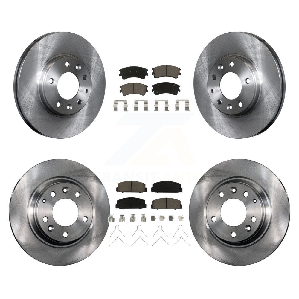 Disc Brake Rotors And Ceramic Pads Front Rear Kit For 2003-2005 Mazda 6
