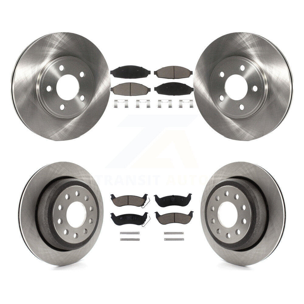 Disc Brake Rotor Ceramic Pad Front Rear Kit For 2003-2011 Lincoln Town Car Sedan