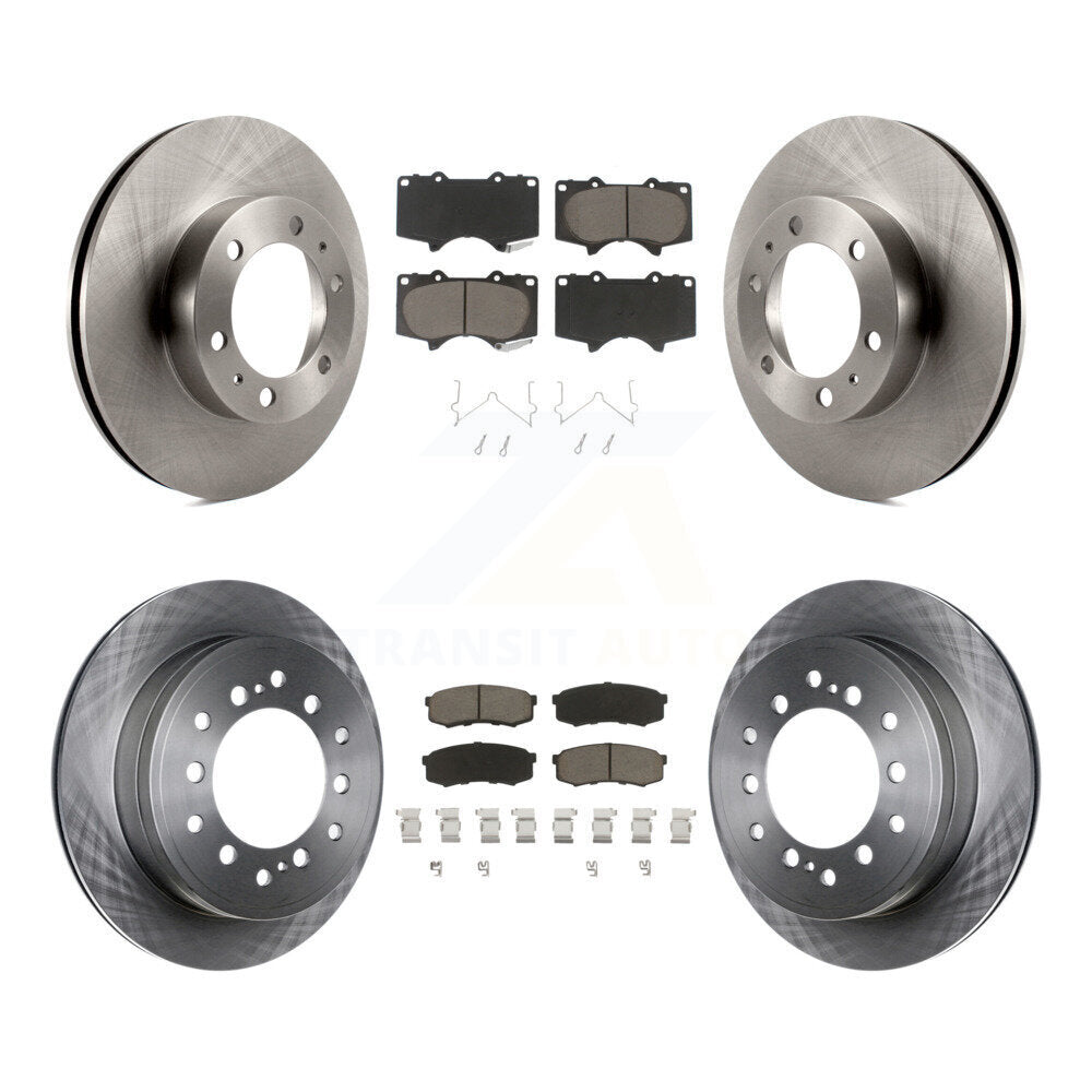 Disc Brake Rotors And Ceramic Pad Front Rear Kit For 2010-2014 Toyota FJ Cruiser