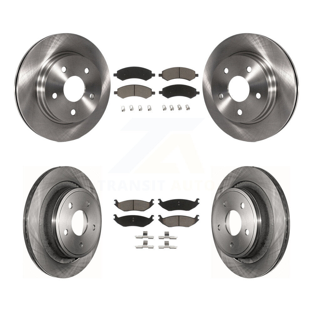 Brake Rotor Ceramic Pad Front Rear Kit For Ram 1500 Classic Dodge Chrysler Aspen