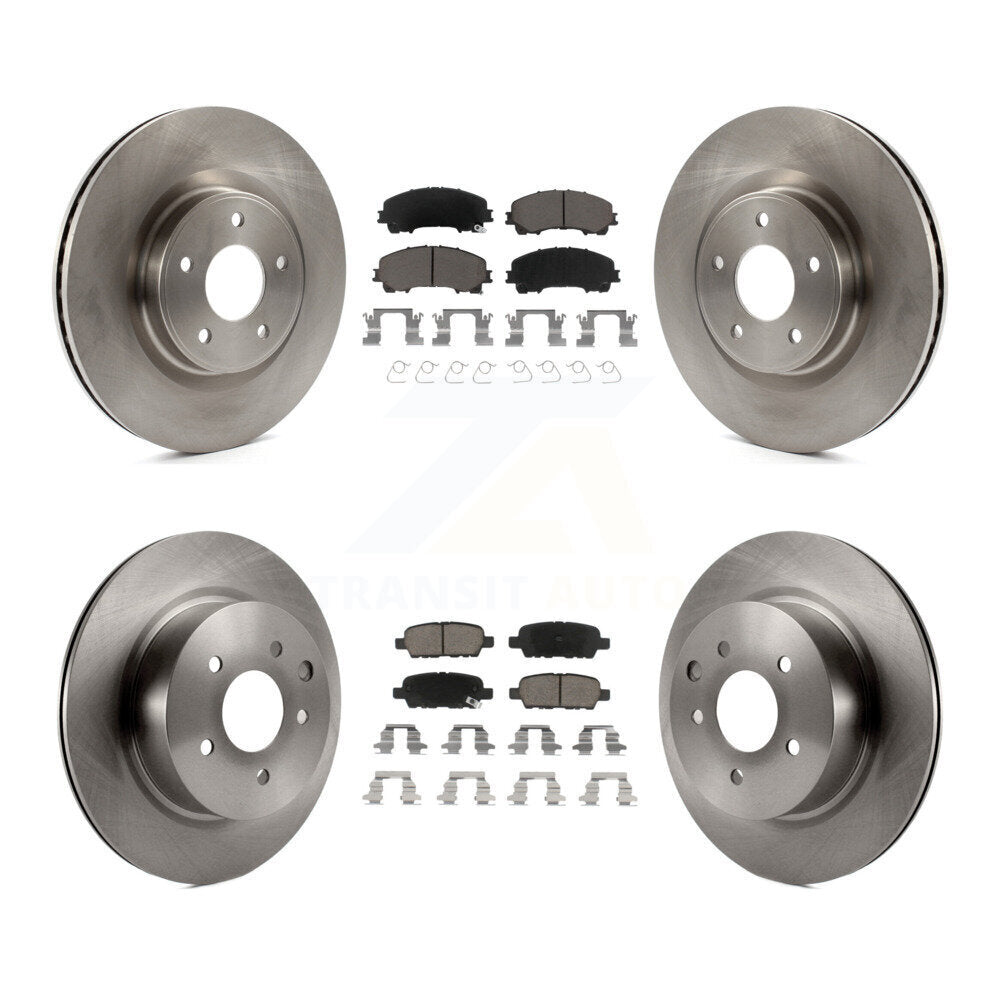 Disc Brake Rotors And Ceramic Pads Front Rear Kit For 2016-2017 INFINITI QX50