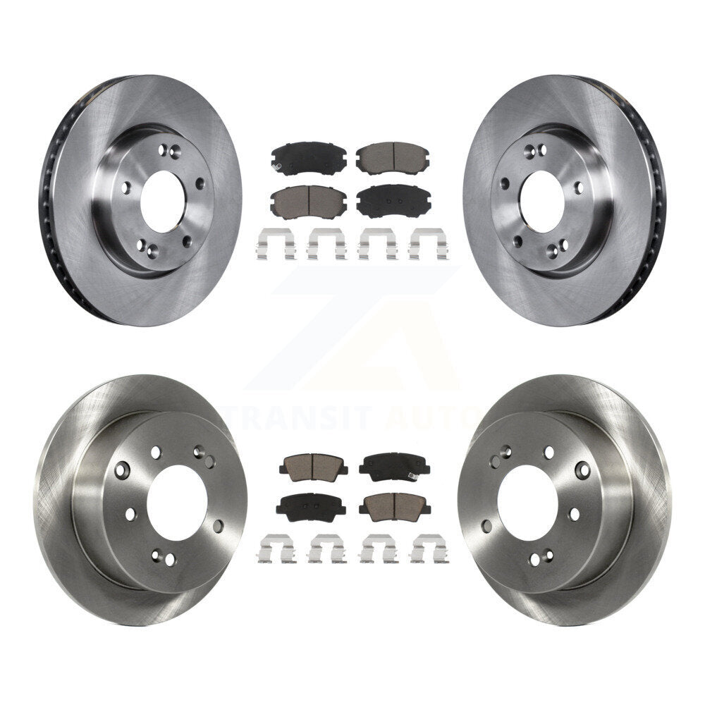 Disc Brake Rotors And Ceramic Pads Front Rear Kit For 2010-2011 Kia Soul 2.0L