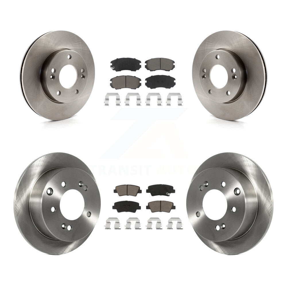 Disc Brake Rotors And Ceramic Pads Front Rear Kit For 2010-2011 Kia Soul 1.6L