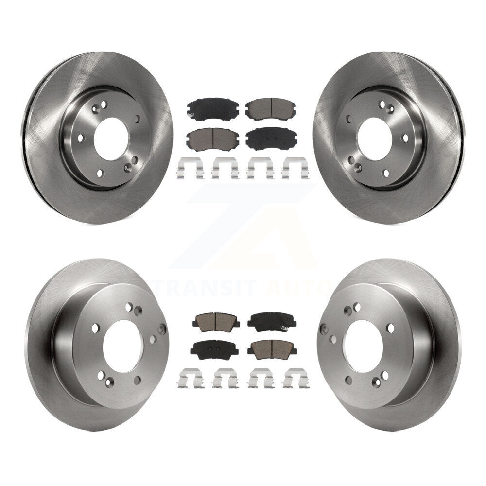 Disc Brake Rotors And Ceramic Pads Front Rear Kit For Hyundai Sonata 2.4L