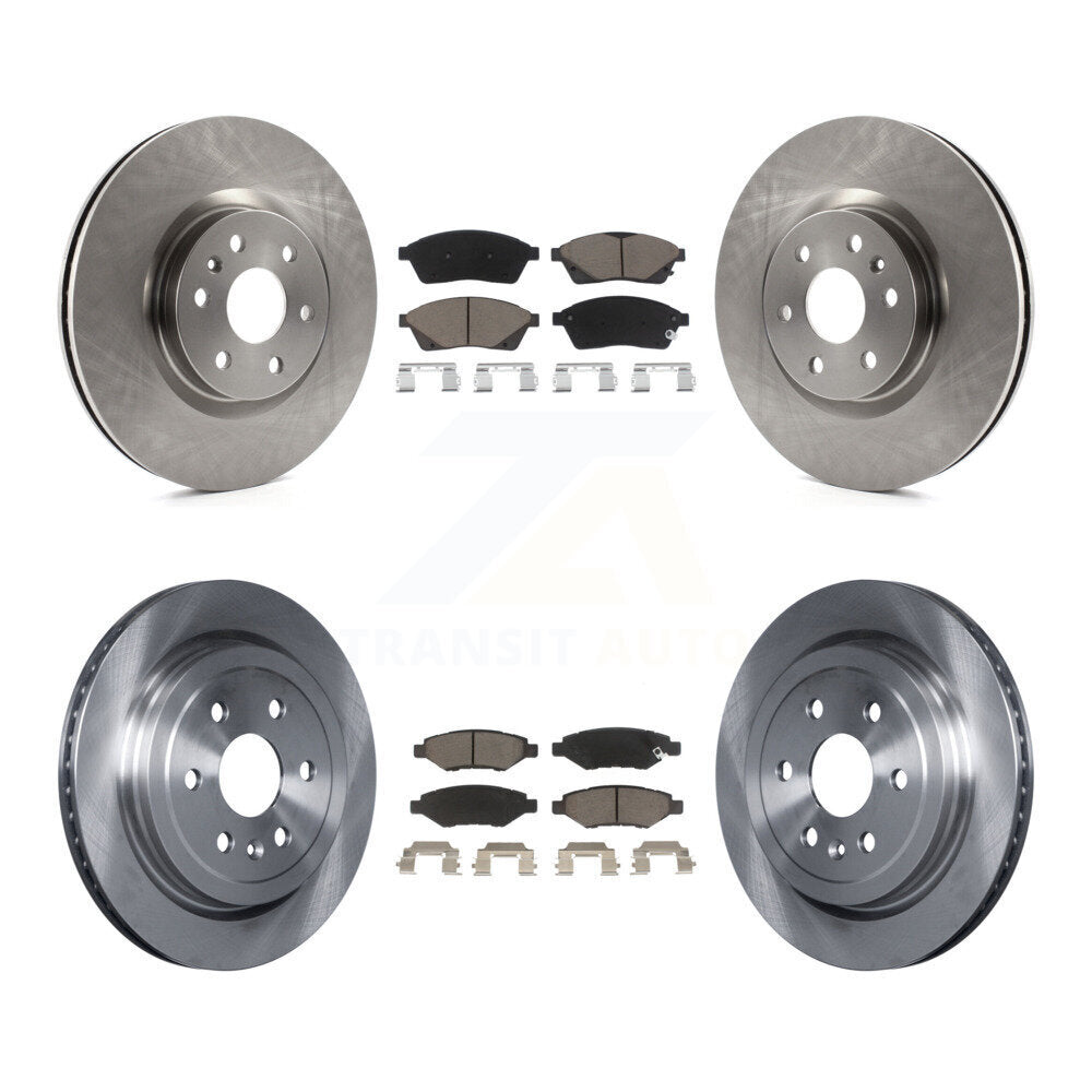 Disc Brake Rotors And Ceramic Pads Front Rear Kit For Cadillac SRX Saab 9-4X