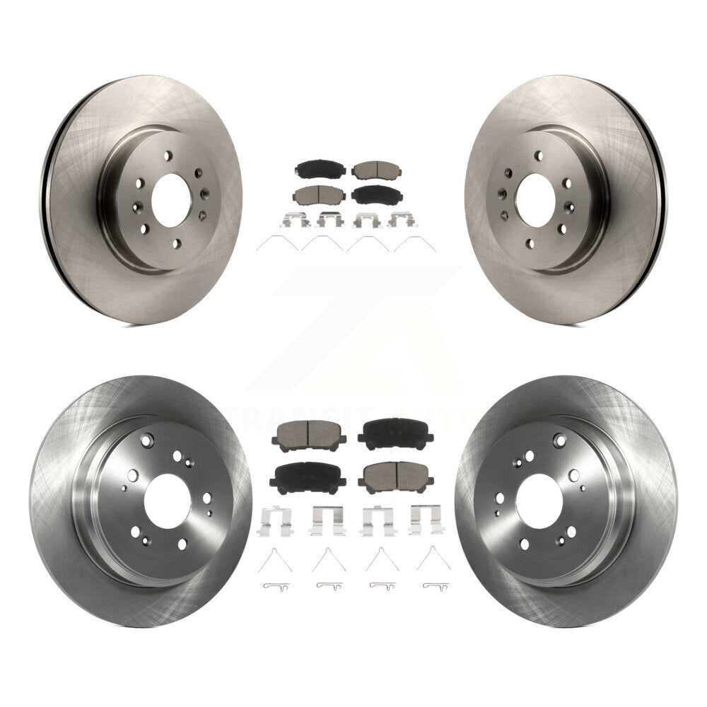 Disc Brake Rotors And Ceramic Pads Front Rear Kit For 2011-2014 Honda Odyssey