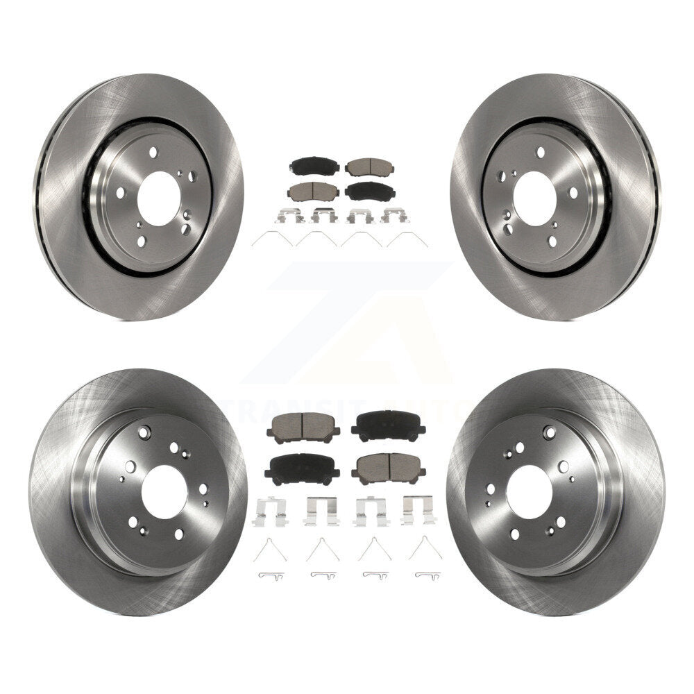 Disc Brake Rotors And Ceramic Pads Front Rear Kit For 2015-2017 Honda Odyssey