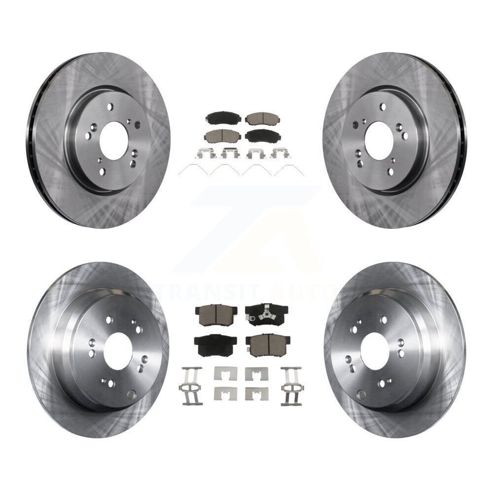 Disc Brake Rotors And Ceramic Pads Front Rear Kit For 2012-2016 Honda CR-V AWD