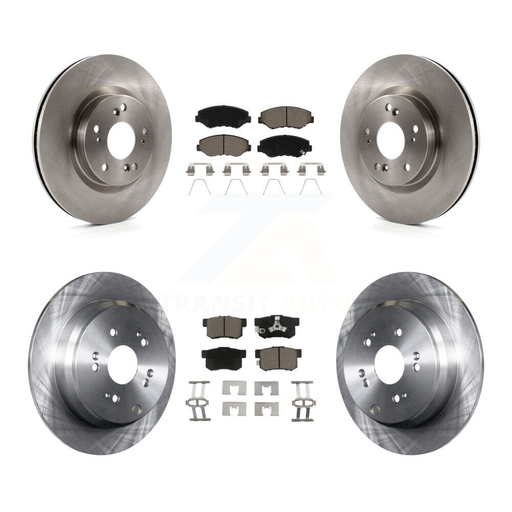 Disc Brake Rotors And Ceramic Pads Front Rear Kit For 2012-2016 Honda CR-V FWD