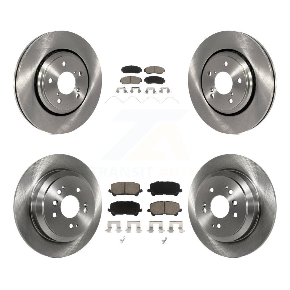 Disc Brake Rotors And Ceramic Pads Front Rear Kit For 2019-2024 Honda Passport