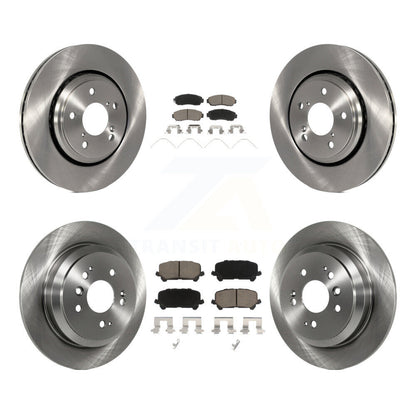 Disc Brake Rotors And Ceramic Pads Front Rear Kit For 2019-2024 Honda Passport