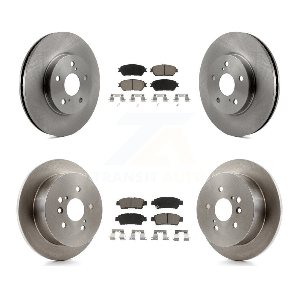 Disc Brake Rotors And Ceramic Pads Front Rear Kit For 2004-2010 Toyota Sienna