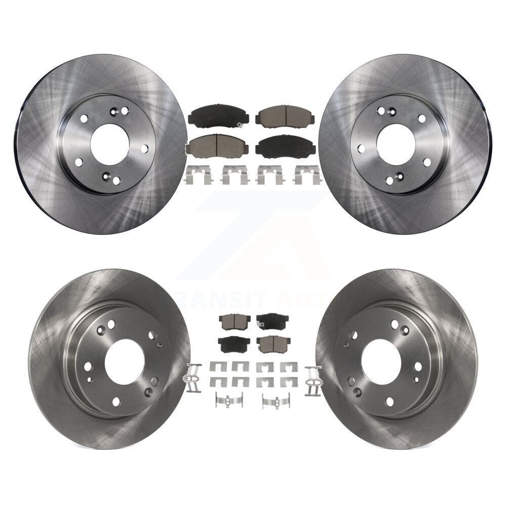 Disc Brake Rotors And Ceramic Pads Front Rear Kit For Acura CSX