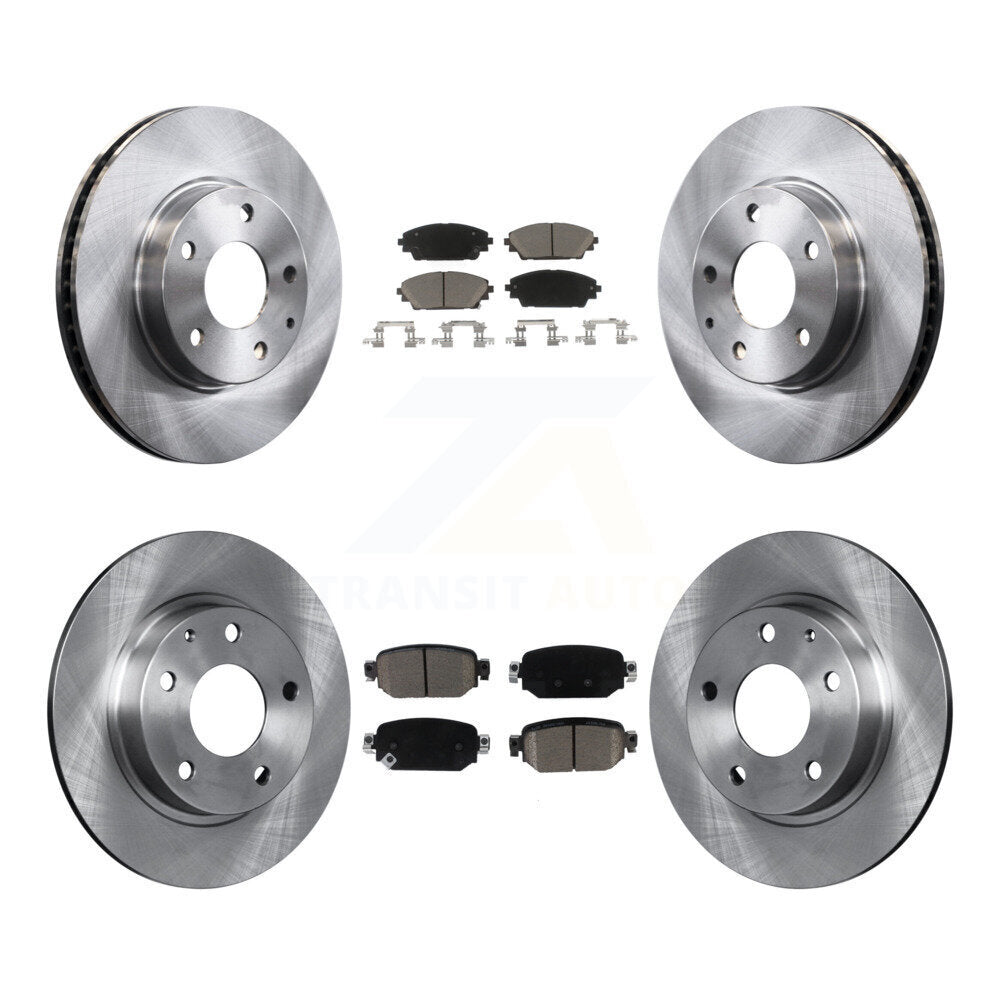 Disc Brake Rotors And Ceramic Pads Front Rear Kit For 2019-2022 Mazda CX-3 FWD