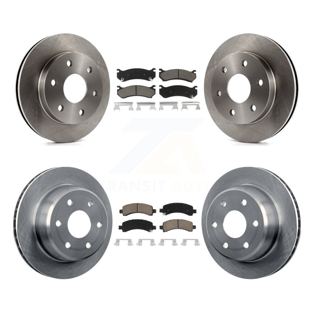 Brake Rotor Ceramic Pad Front Rear Kit For Chevrolet Avalanche 1500 GMC Yukon XL