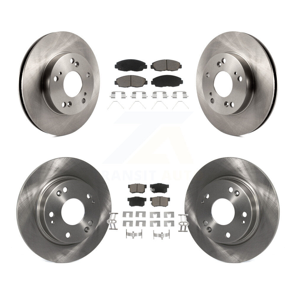 Disc Brake Rotors And Ceramic Pads Front Rear Kit For Honda Civic