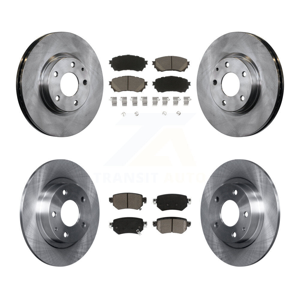 Disc Brake Rotors And Ceramic Pads Front Rear Kit For 2016-2018 Mazda 6