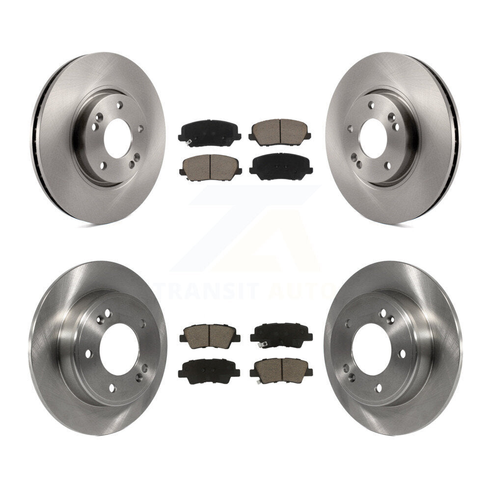 Brake Rotor And Ceramic Pad Front Rear Kit For Kia Forte Forte5 Hyundai Veloster