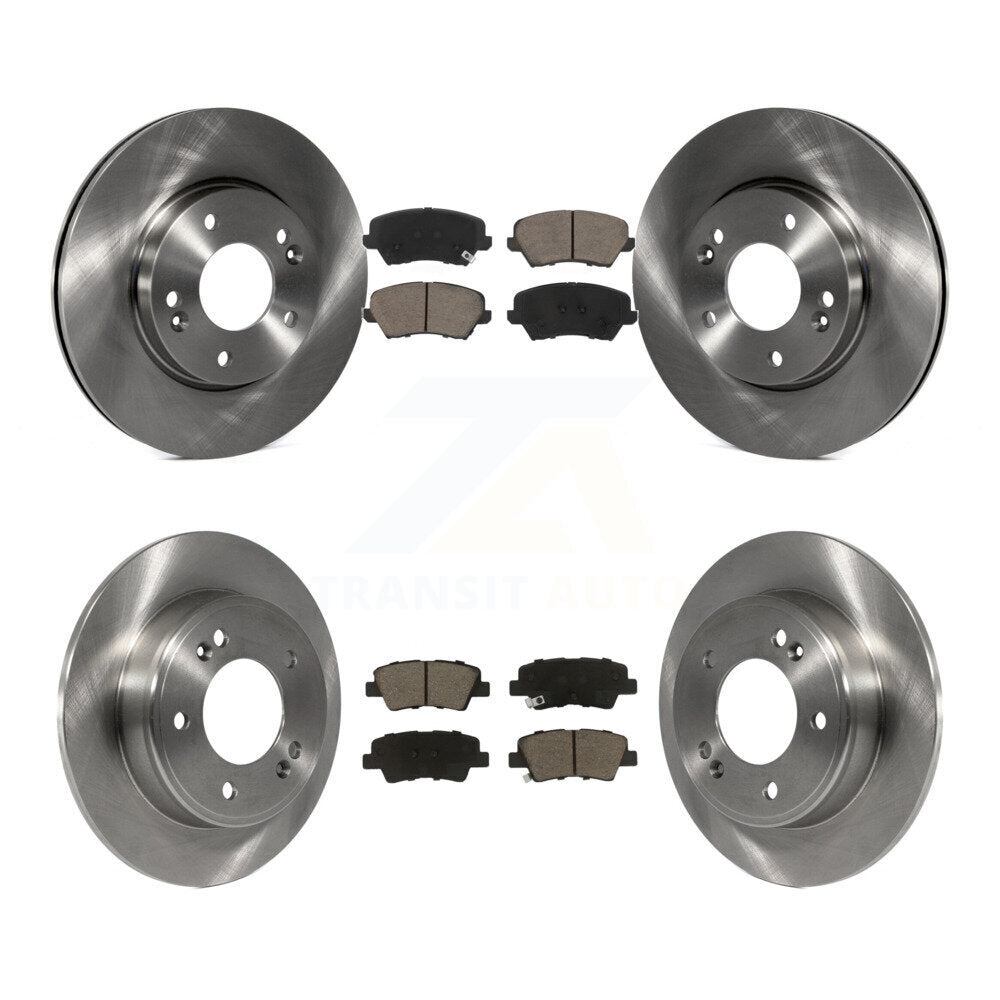 Brake Rotors Ceramic Pad Front Rear Kit For Kia Forte Hyundai Forte5 Veloster GT