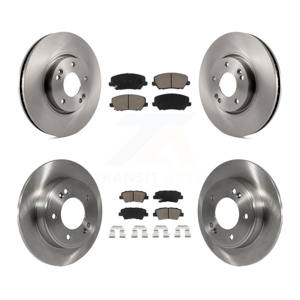Disc Brake Rotor Ceramic Pad Front Rear Kit For 2017 Kia Forte Koup Turbocharged