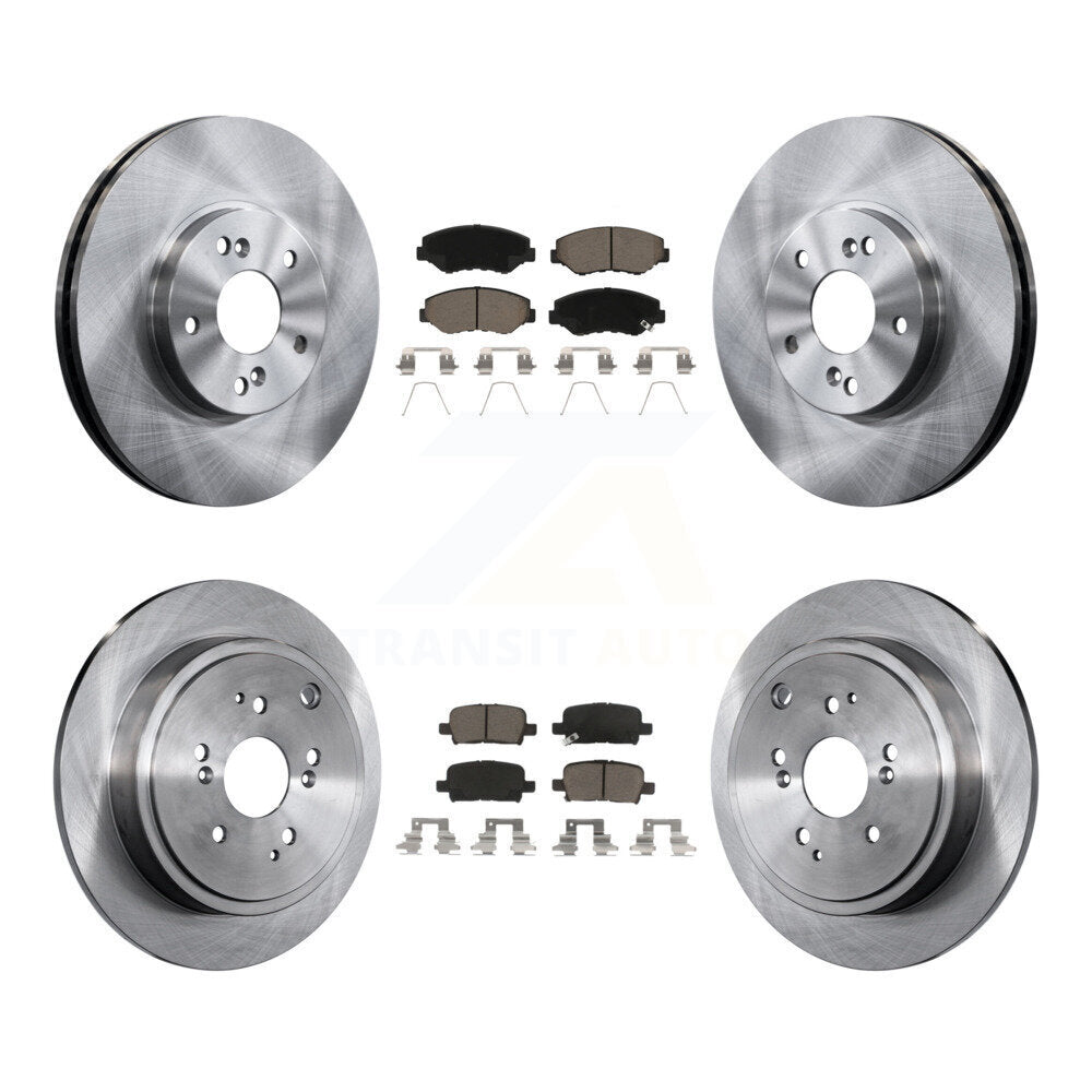 Disc Brake Rotors And Ceramic Pads Front Rear Kit For 2003-2008 Honda Pilot