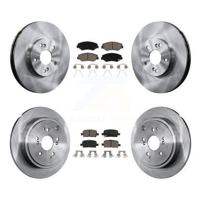 Disc Brake Rotors And Ceramic Pads Front Rear Kit For 2003-2008 Honda Pilot